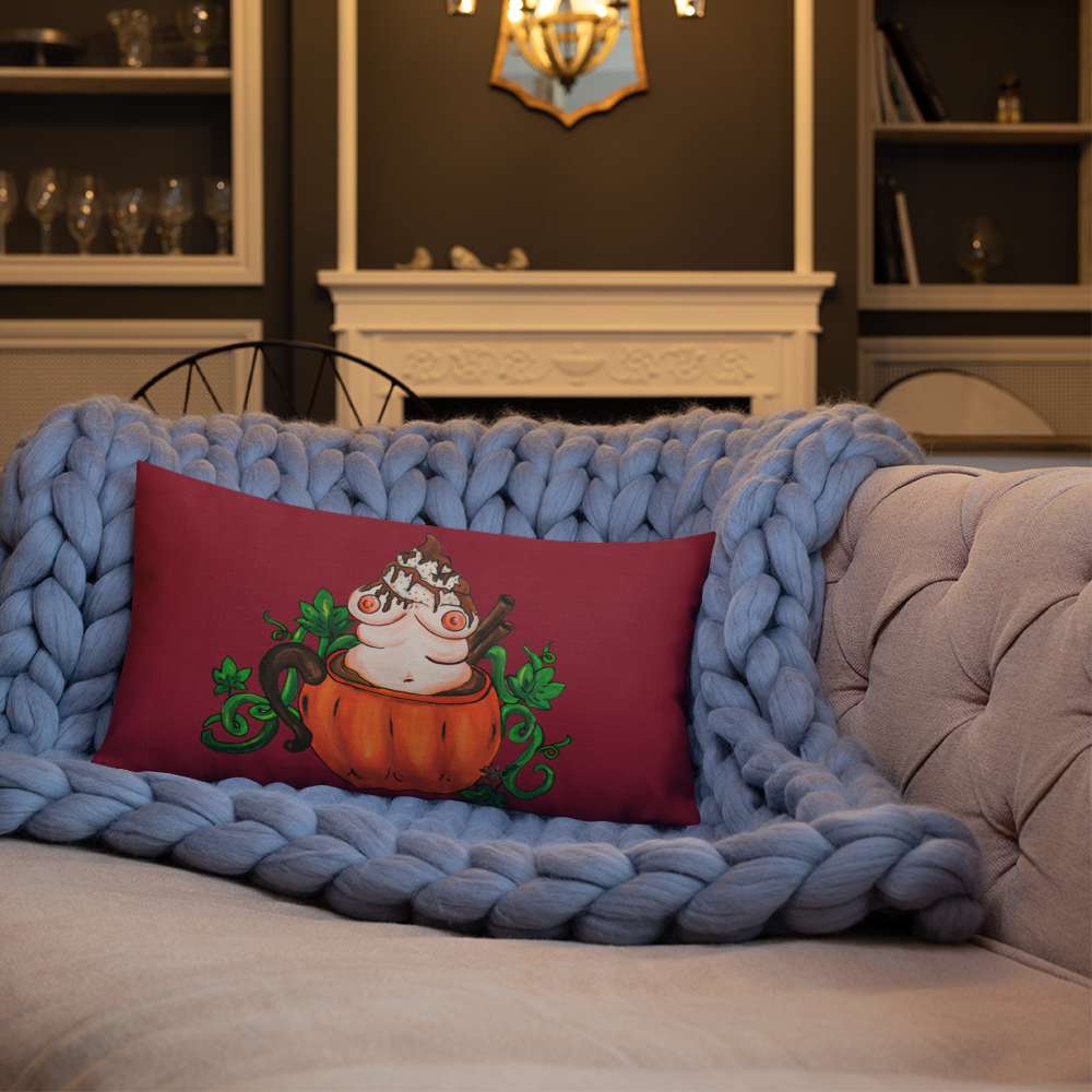 Pumpkin Spice and Everything Nice (burgundy) - Premium Pillow and Pillowcase