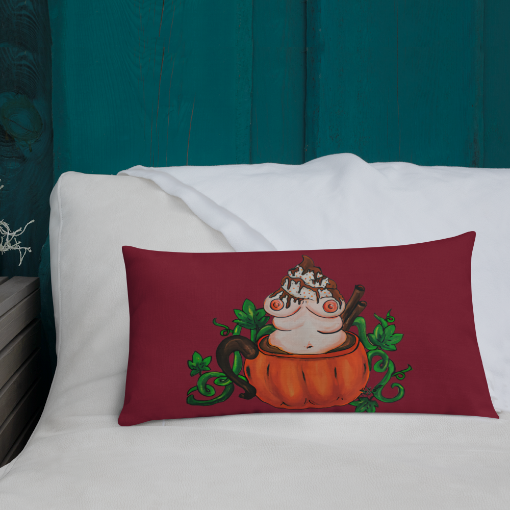 Pumpkin Spice and Everything Nice (burgundy) - Premium Pillow and Pillowcase