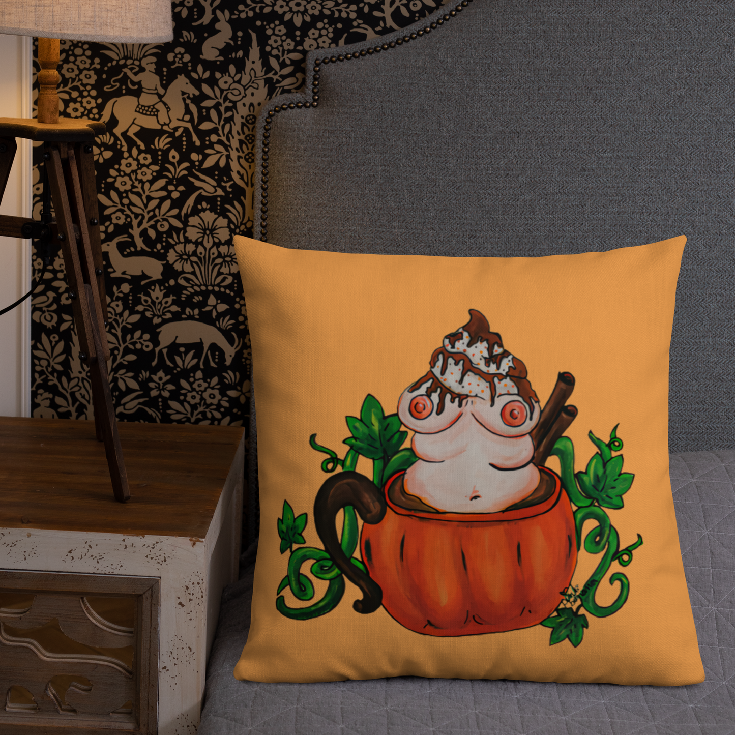 Pumpkin Spice and Everything Nice (orange)- Premium Pillow and Pillowcase