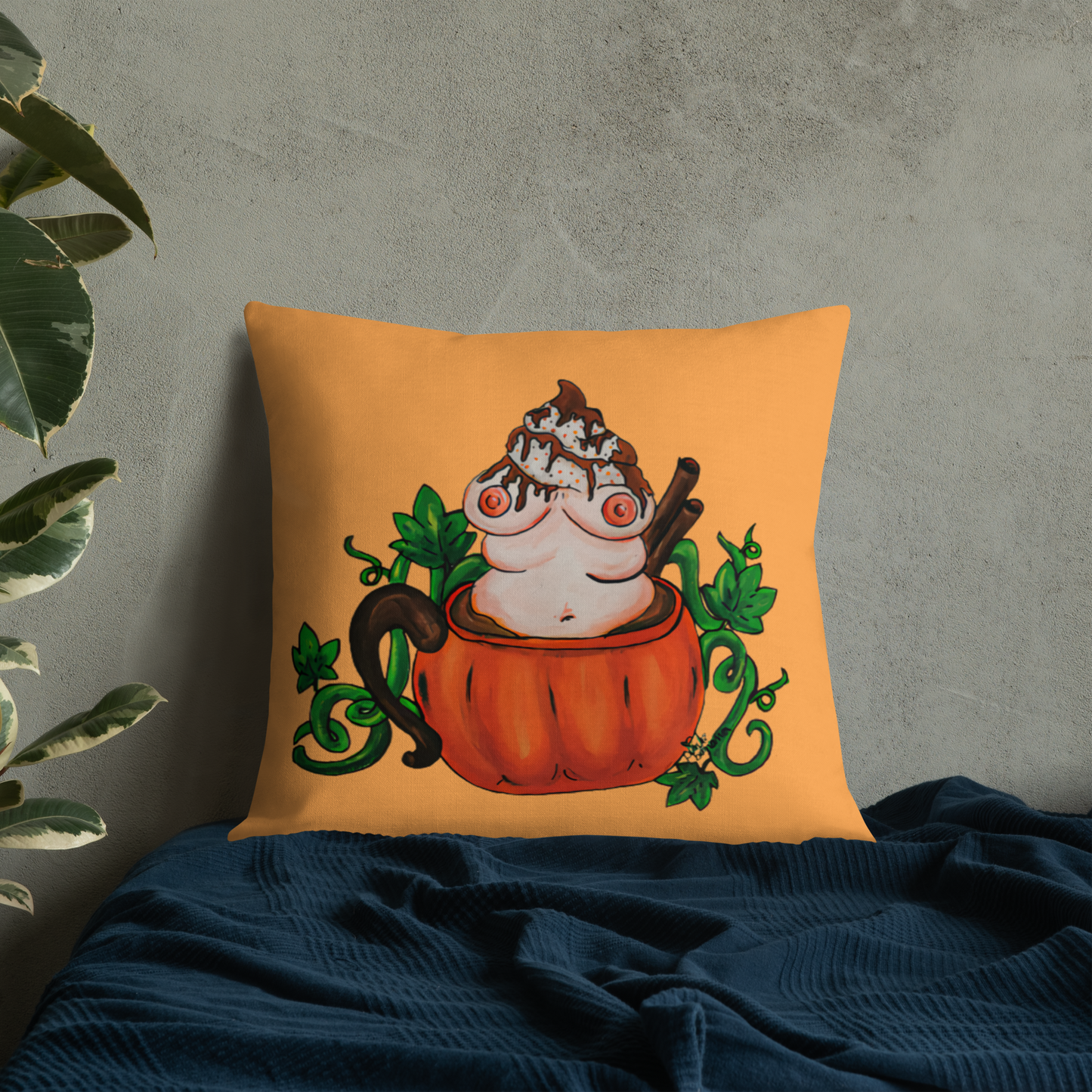 Pumpkin Spice and Everything Nice (orange)- Premium Pillow and Pillowcase