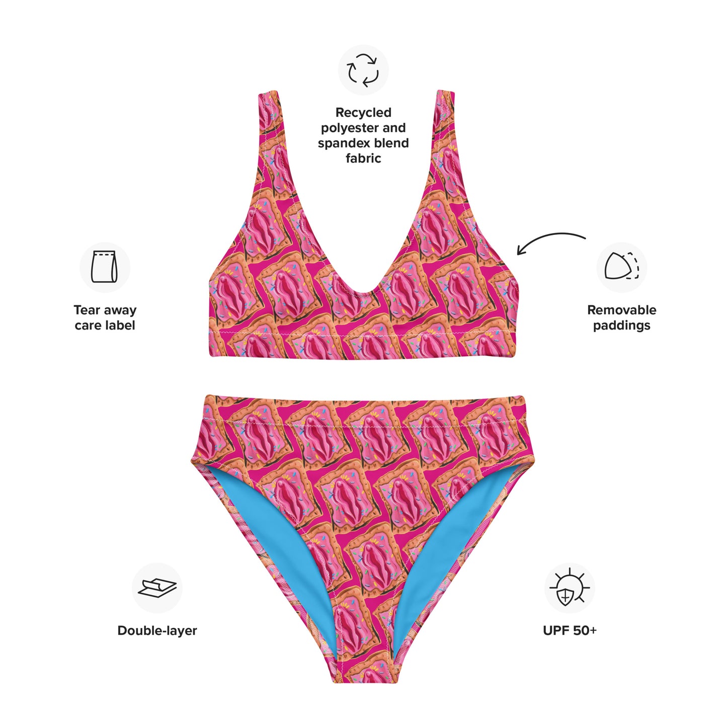 "WAP-Tart" PopTart Vulva- High-Waisted Bikini
