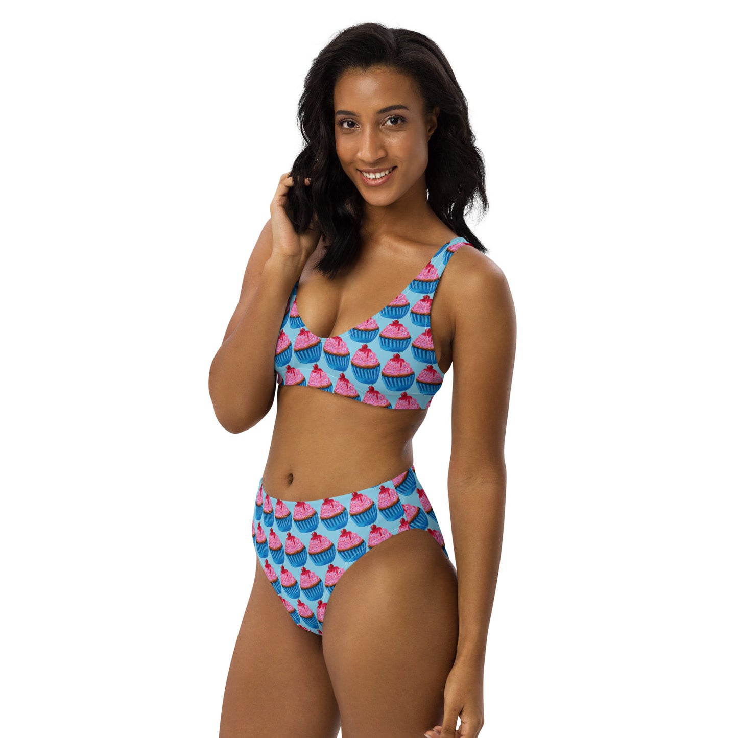 "Sweet Cupcake" (with nipple cherry) High-Waisted Bikini