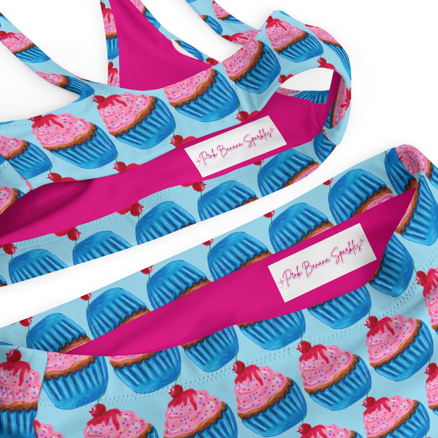 "Sweet Cupcake" (with nipple cherry) High-Waisted Bikini