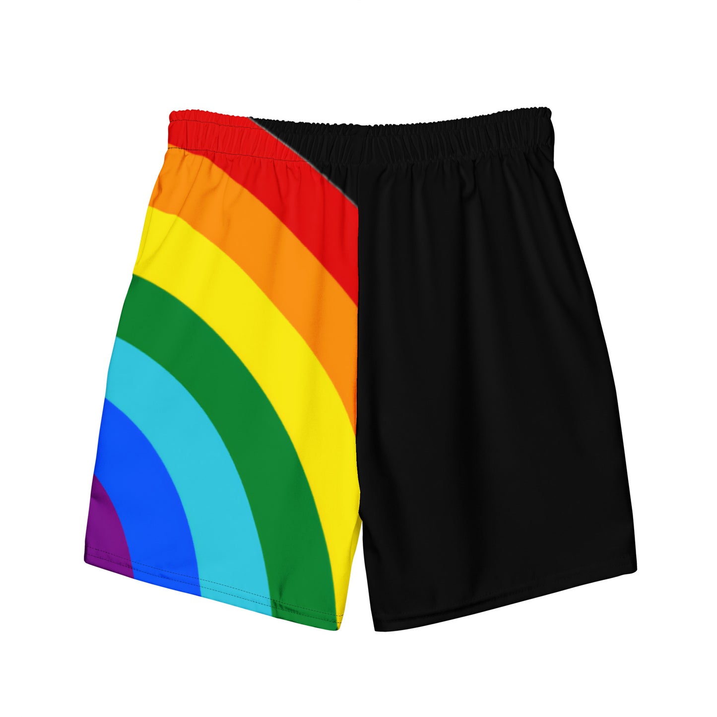Anxious Shark Rainbow Pride Flag- Swim Trunks