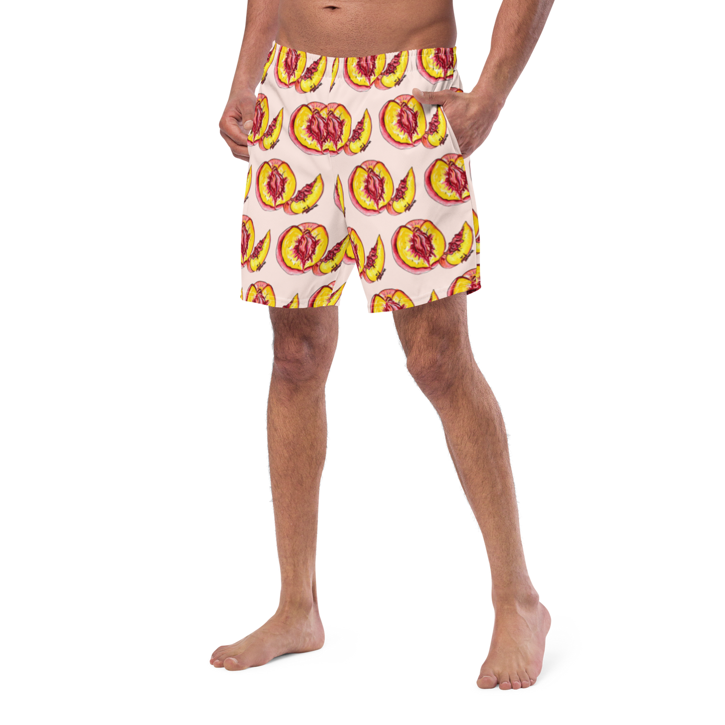 "The Perfect Peach" Peach Vulva, Men's swim trunks