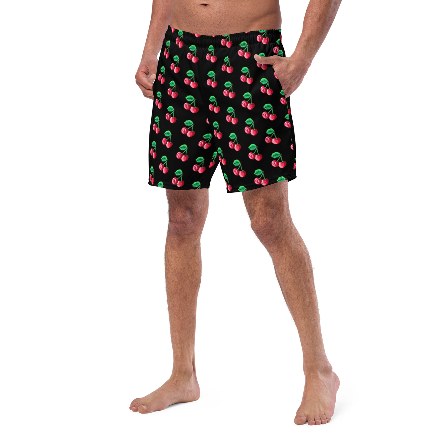 "Cherry on Top" Cherry Vulva- Swim trunks, Black