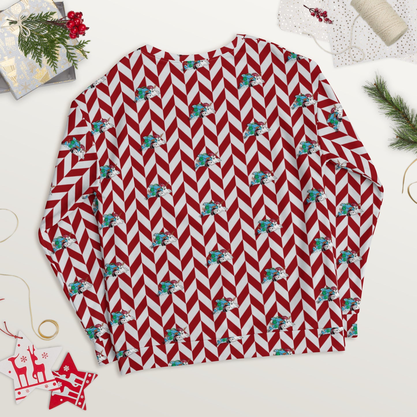 Holiday Sharks Ugly Christmas Sweater- Do you Wanna Build a Snowman? (Genderless Sweatshirt)