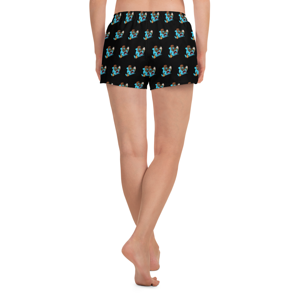 Basic Shark- Femme Athletic Short Shorts (Allover/black)