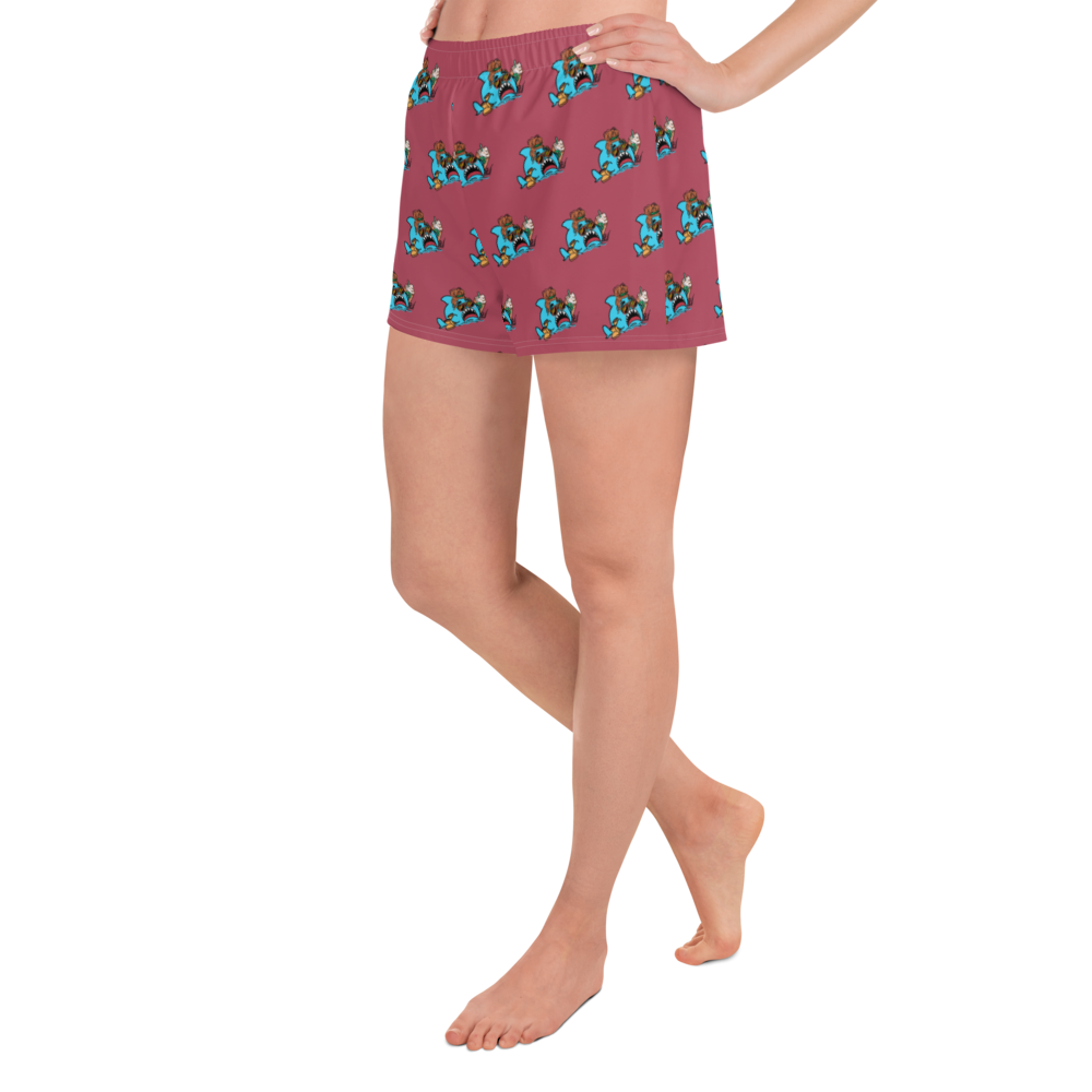 Basic Shark- Femme Athletic Short Shorts (Allover/pink)