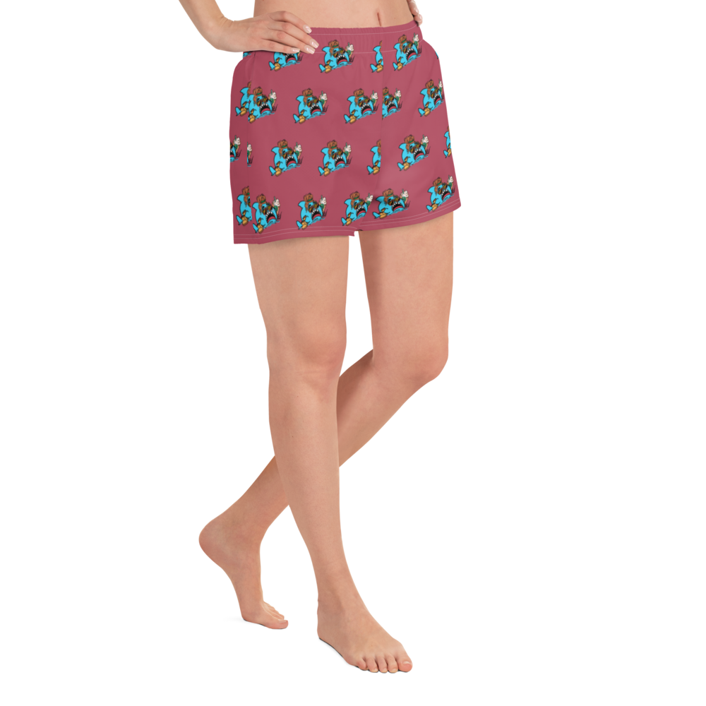 Basic Shark- Femme Athletic Short Shorts (Allover/pink)