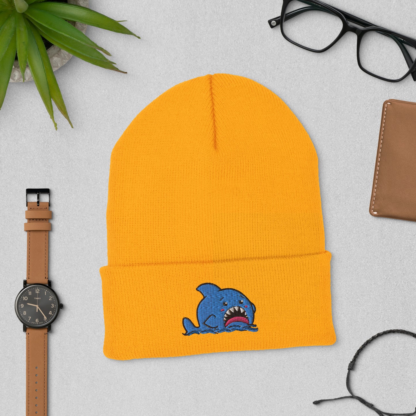 Anxious Shark Classic Cuffed Beanie