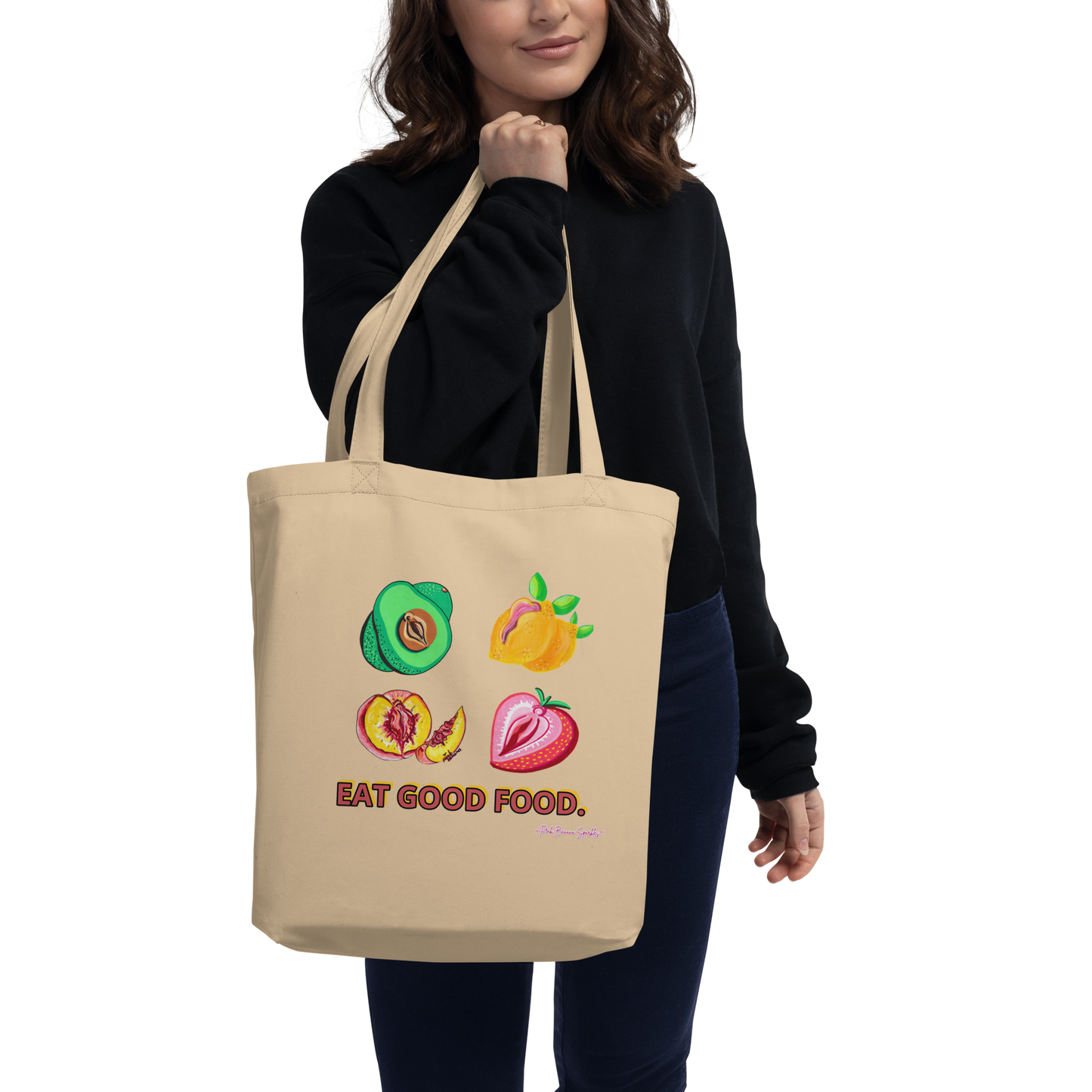 "Eat Good Food" Fruit Vulvas Eco Tote Bag