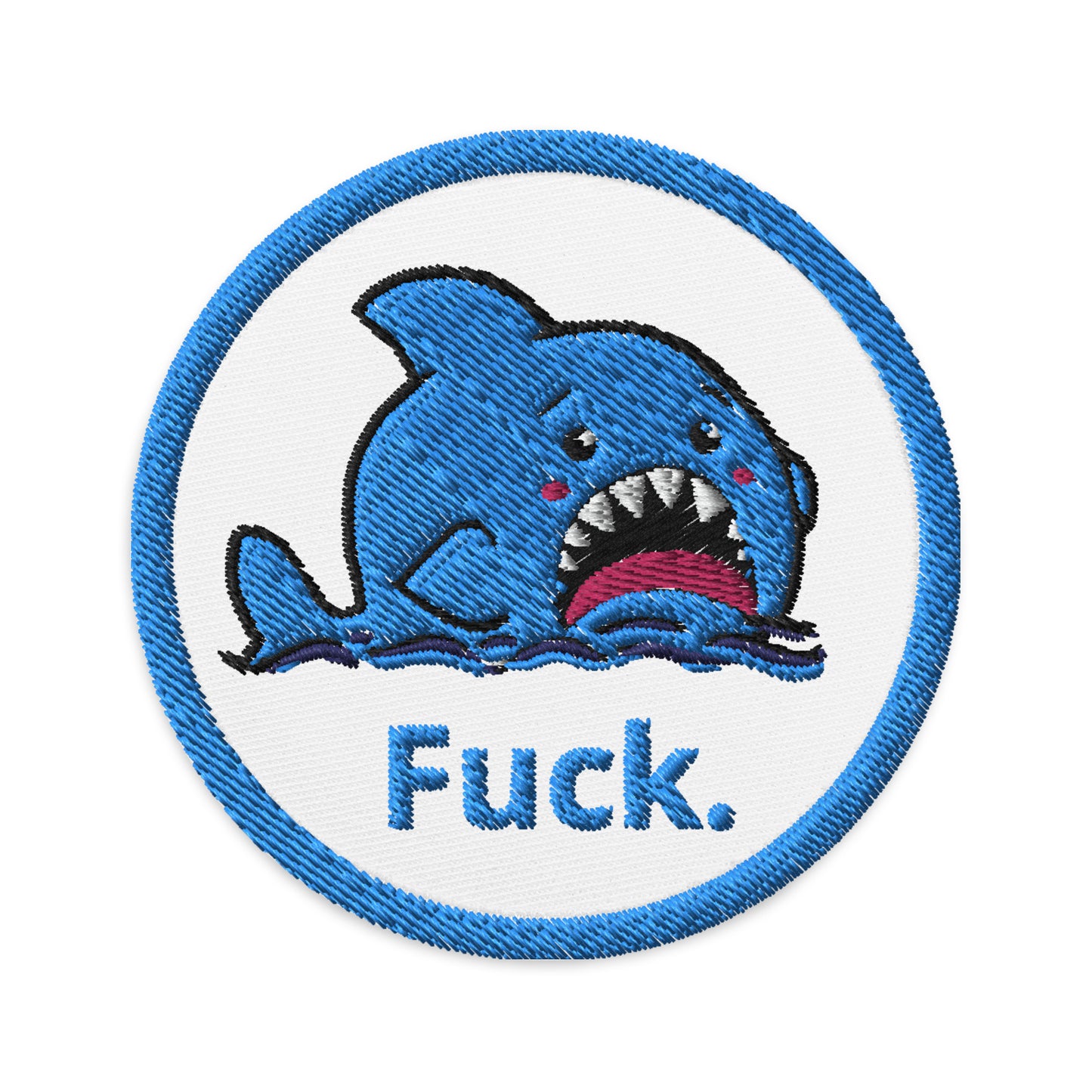 Anxious Shark Embroidered Patches