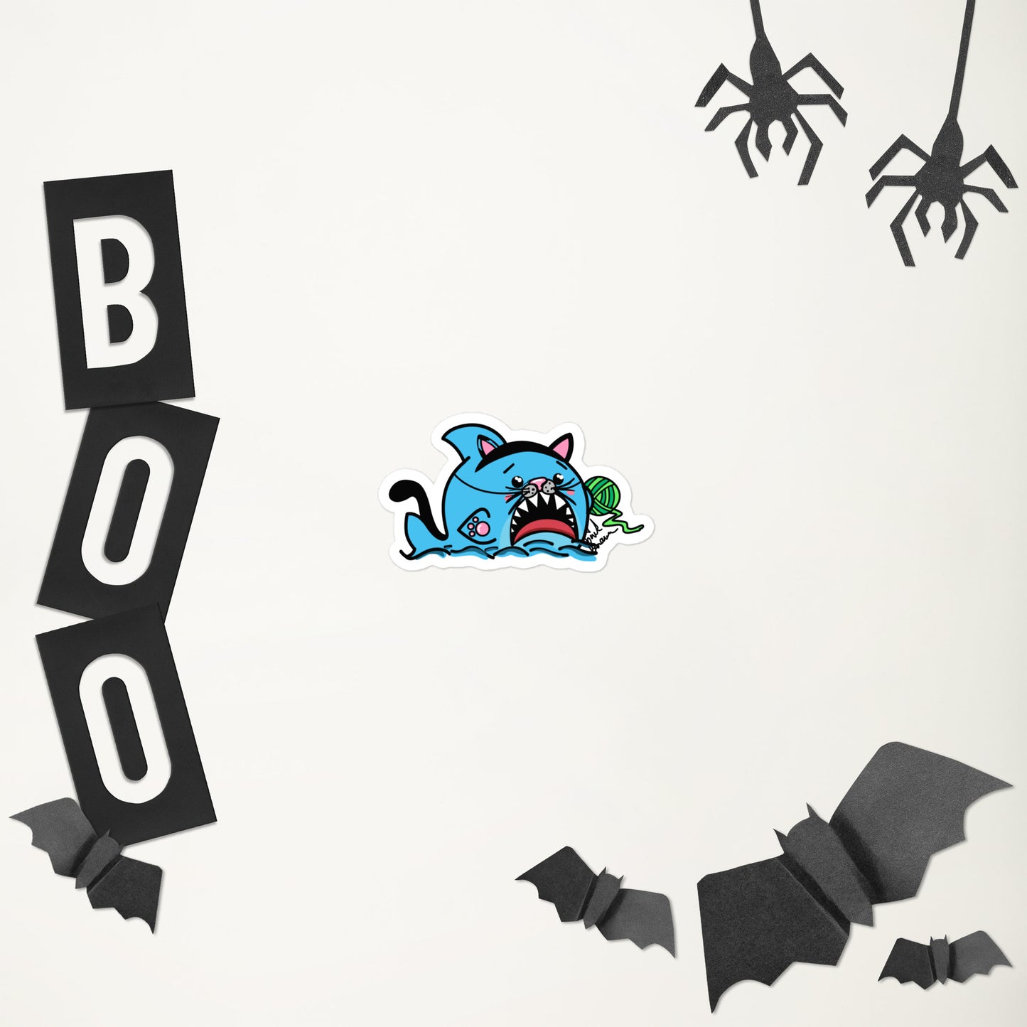 Halloween Sharks- Kitty Shark Sticker