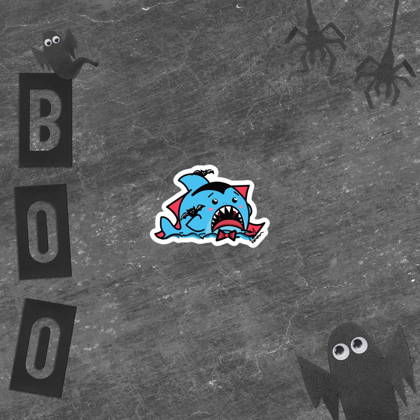 Halloween Shark- Dracula sticker