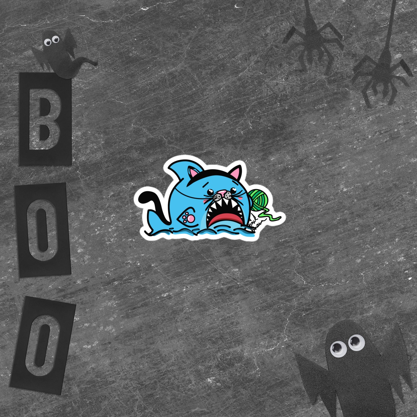 Halloween Sharks- Kitty Shark Sticker