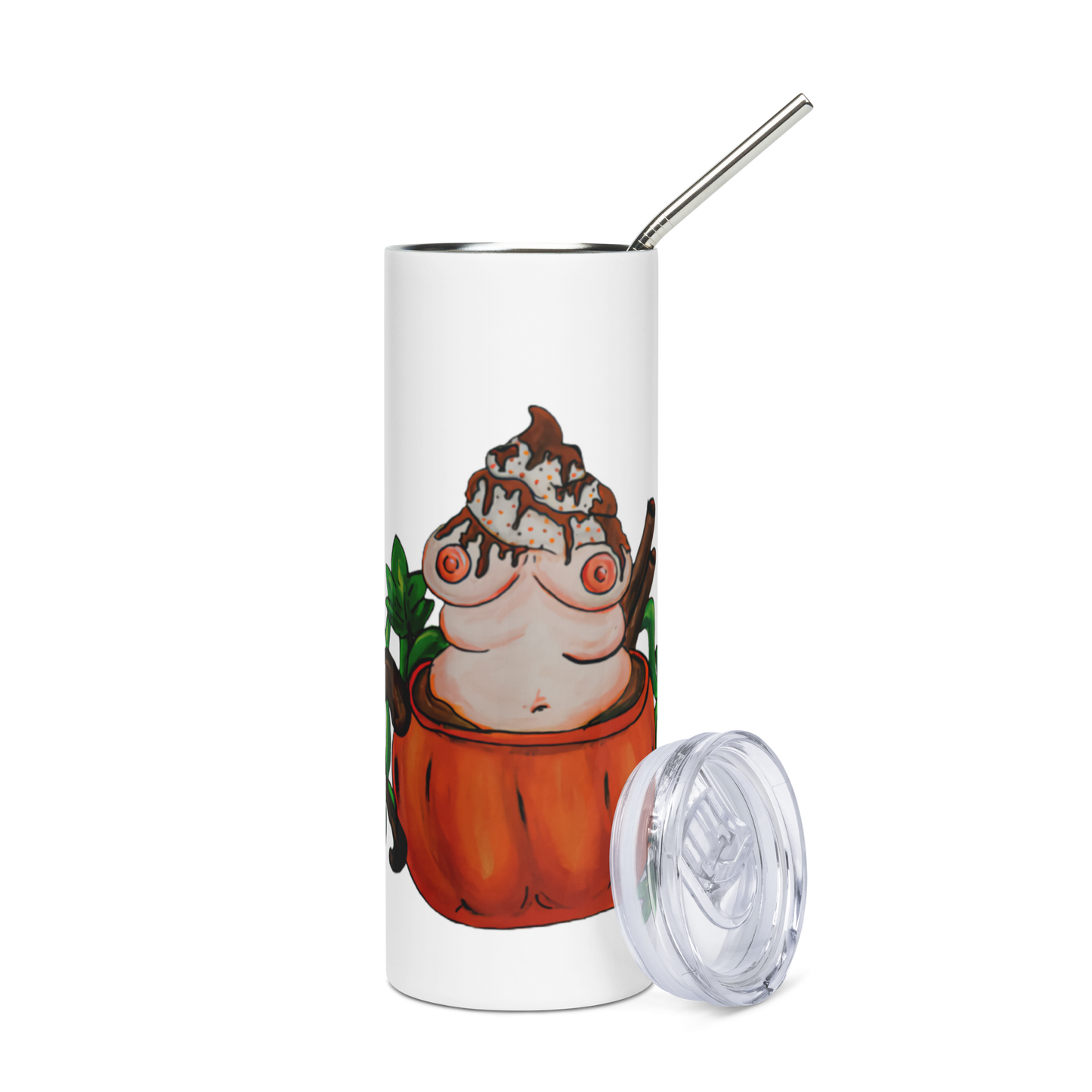 Pumpkin Spice and Everything Nice (white) Stainless steel tumbler