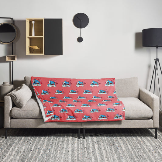 Valentine's Shark Throw Blanket- Cupid Shark