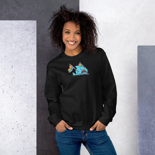 Anxious Shark for Pride- Genderless Sweatshirt- crewneck