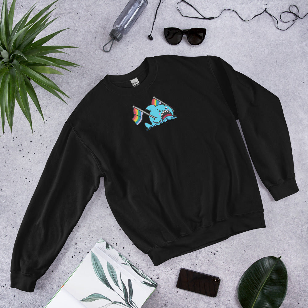 Anxious Shark for Pride- Genderless Sweatshirt- crewneck