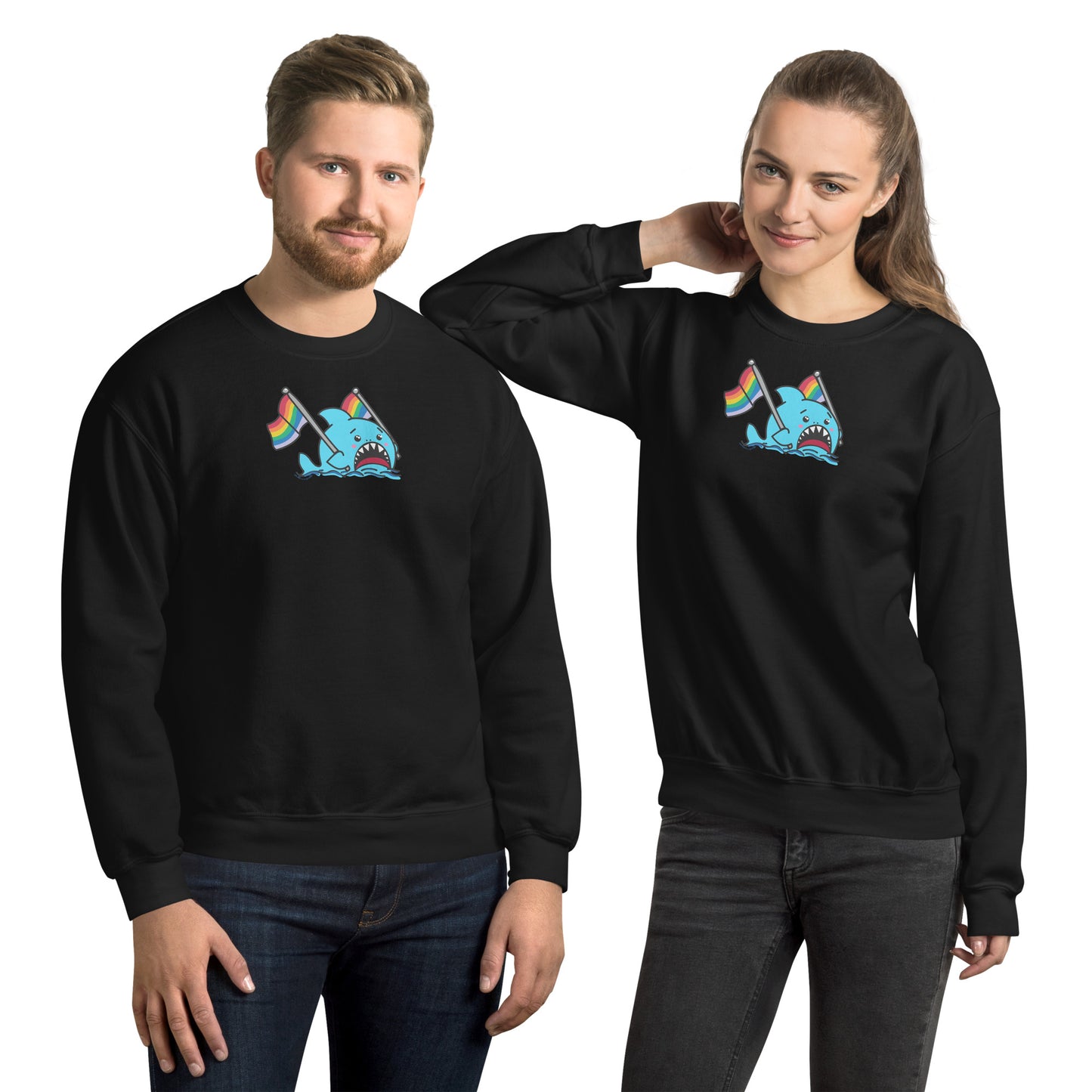 Anxious Shark for Pride- Genderless Sweatshirt- crewneck