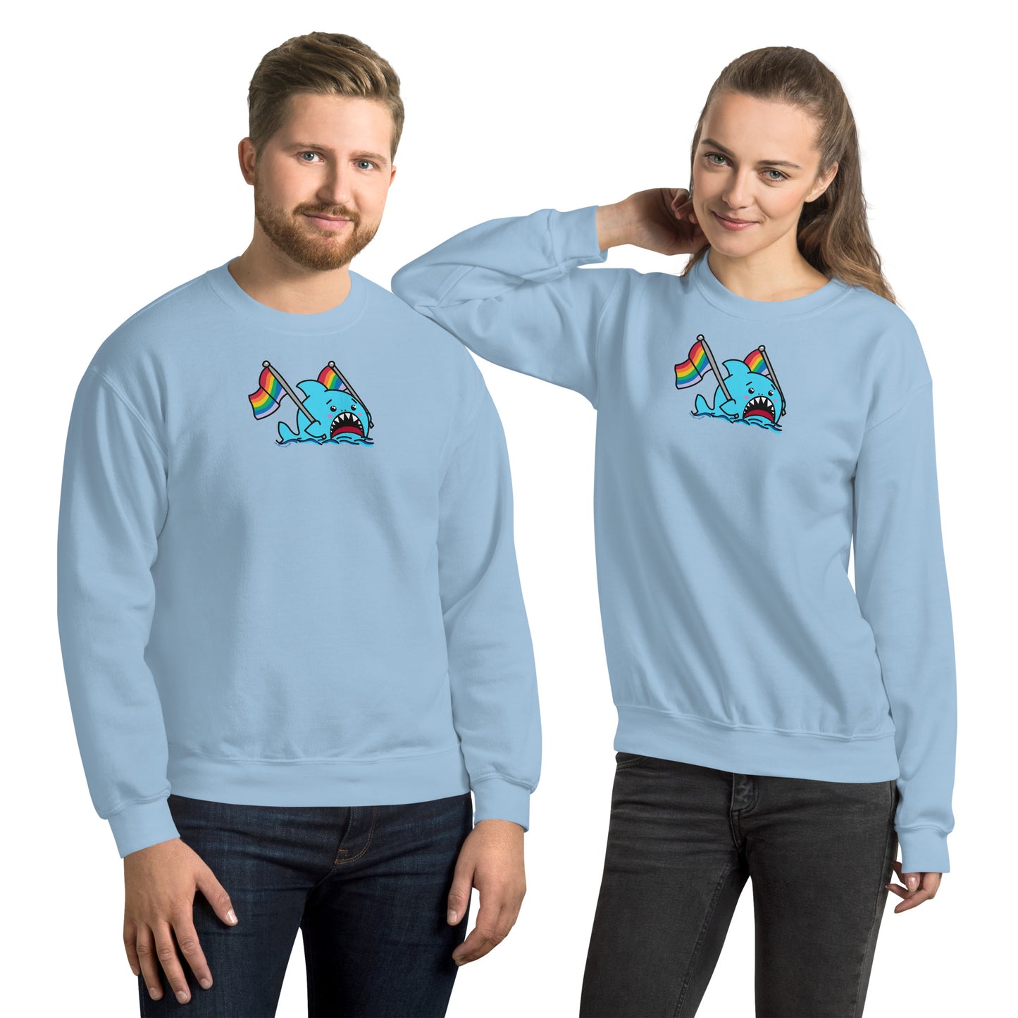 Anxious Shark for Pride- Genderless Sweatshirt- crewneck