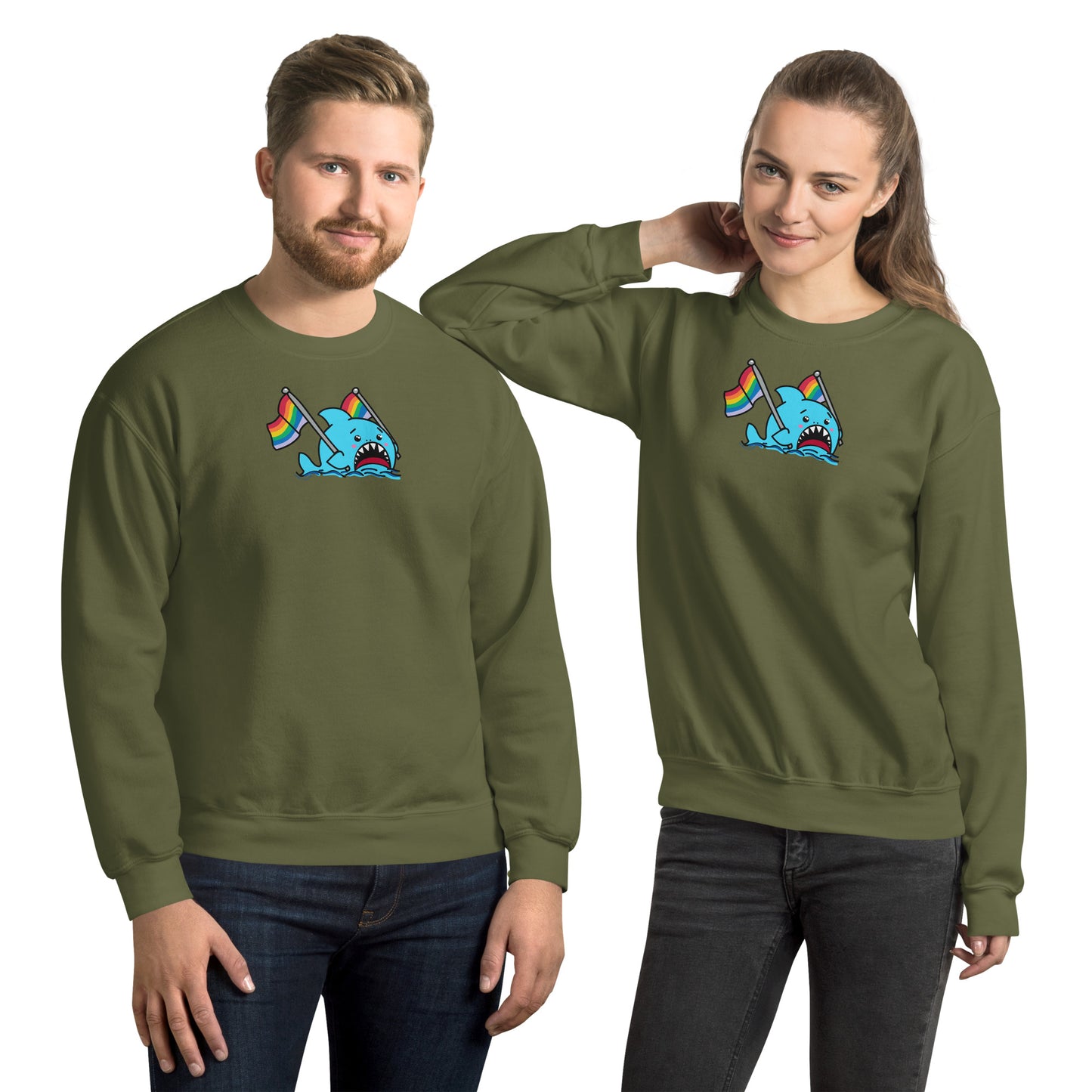 Anxious Shark for Pride- Genderless Sweatshirt- crewneck