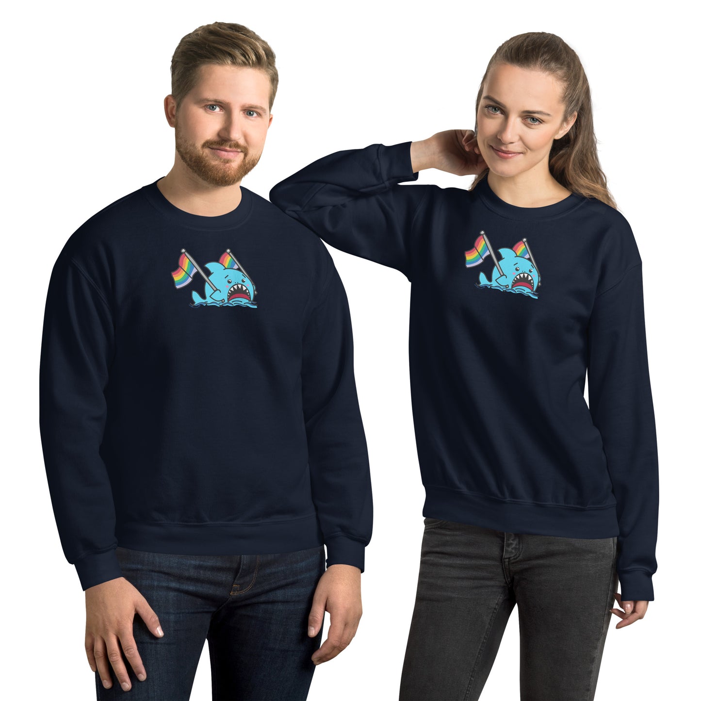 Anxious Shark for Pride- Genderless Sweatshirt- crewneck