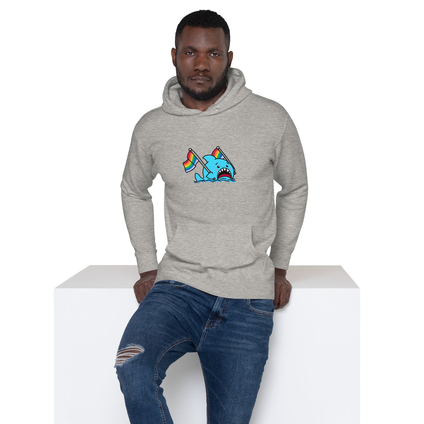 Anxious Shark Pride- Genderless Hoodie