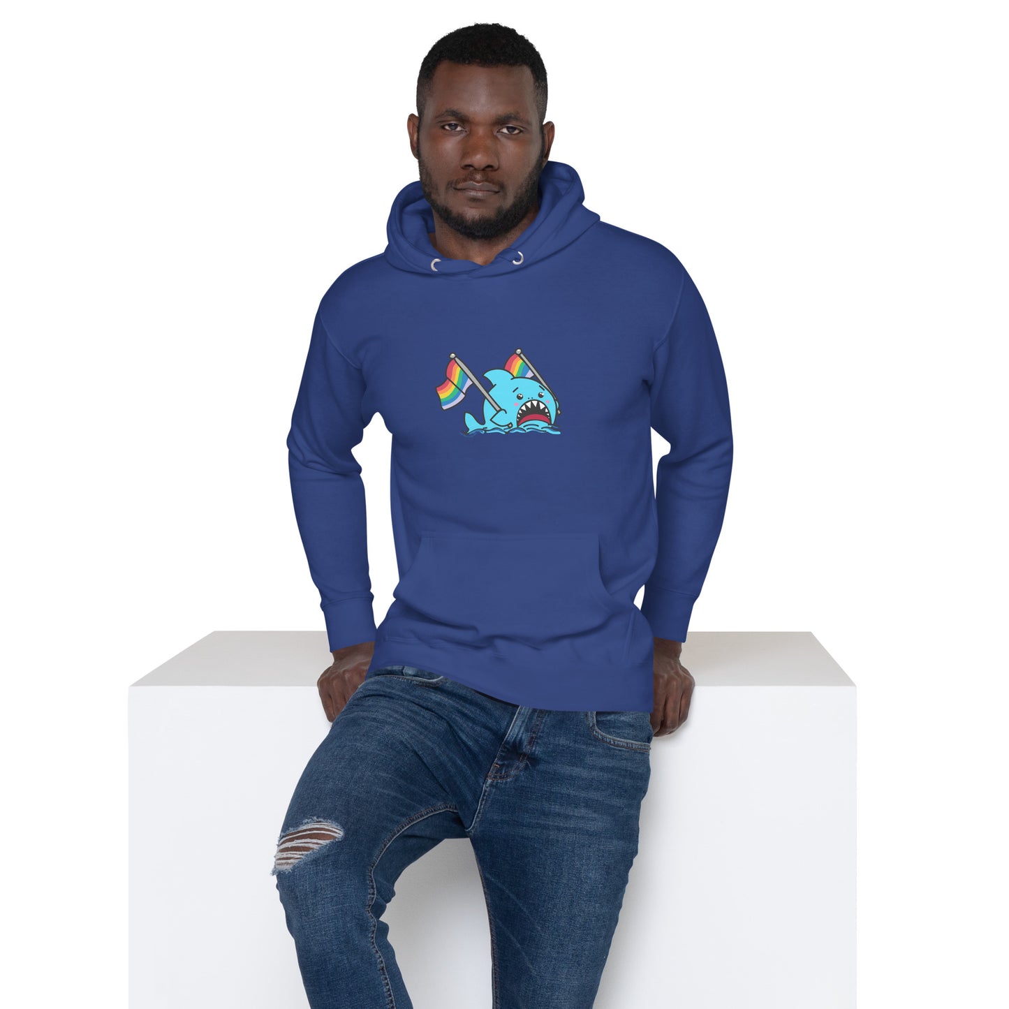 Anxious Shark Pride- Genderless Hoodie