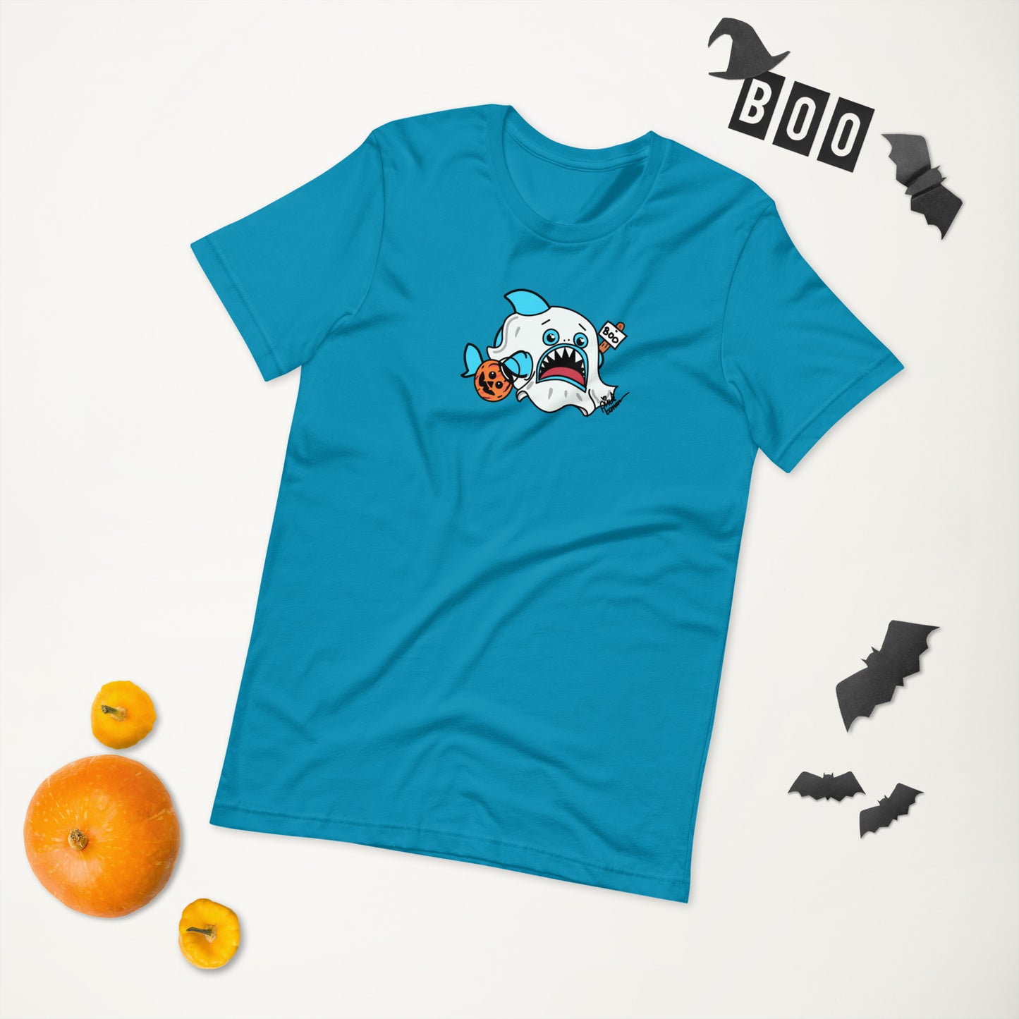 Halloween Sharks- Ghost Shark Genderless Tshirt