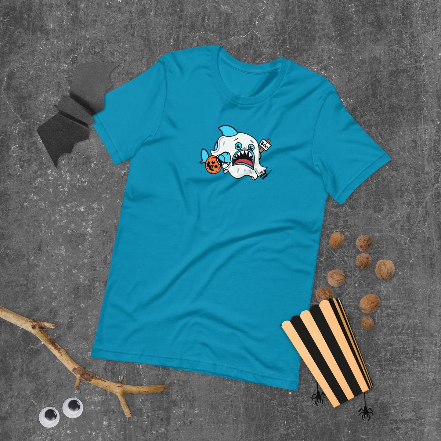 Halloween Sharks- Ghost Shark Genderless Tshirt