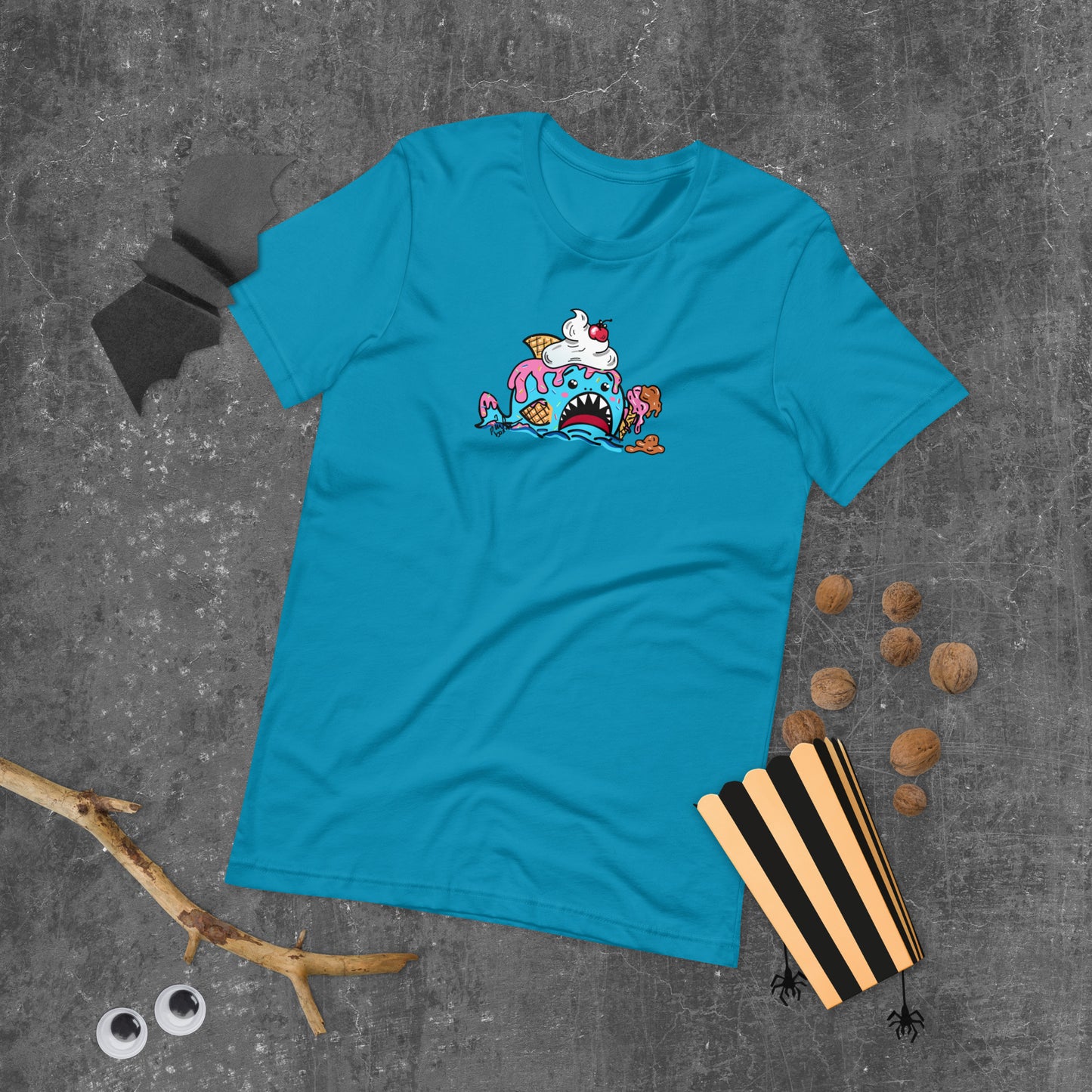 Halloween Sharks- Ice Cream Shark Genderless Tshirt