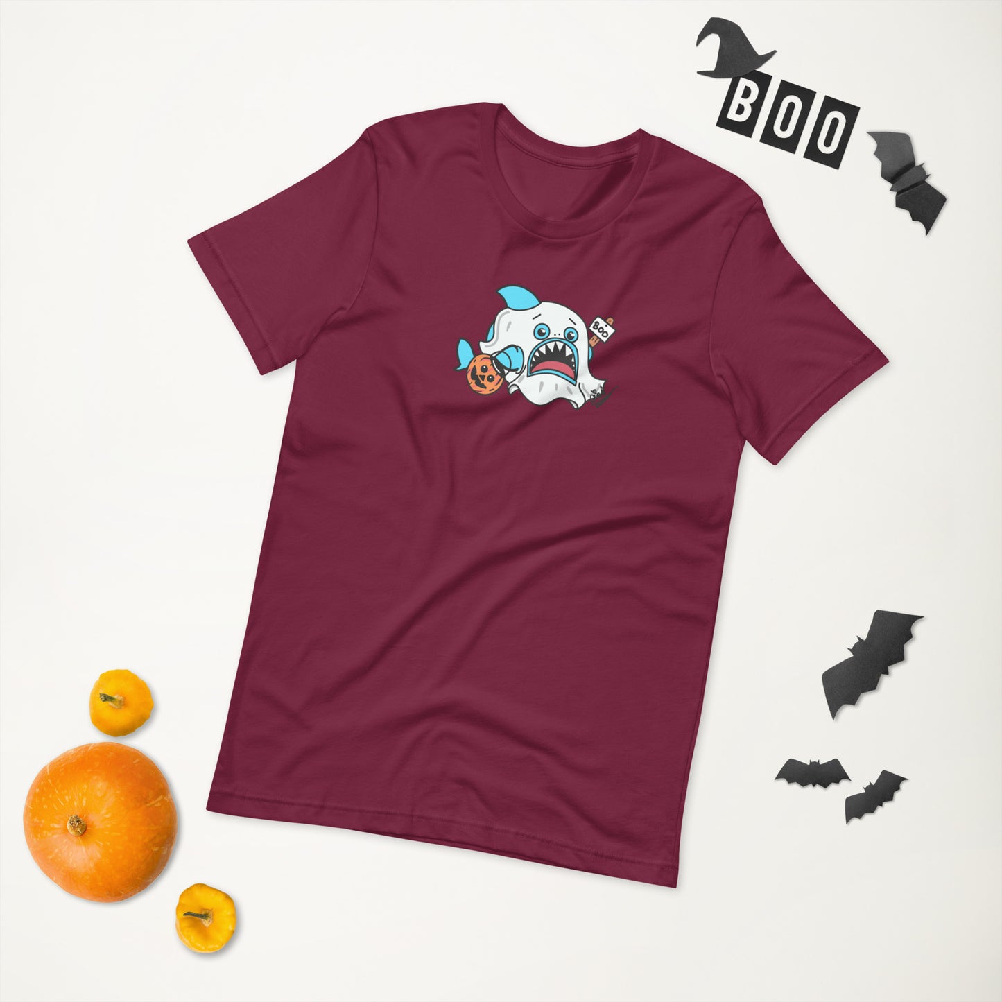Halloween Sharks- Ghost Shark Genderless Tshirt
