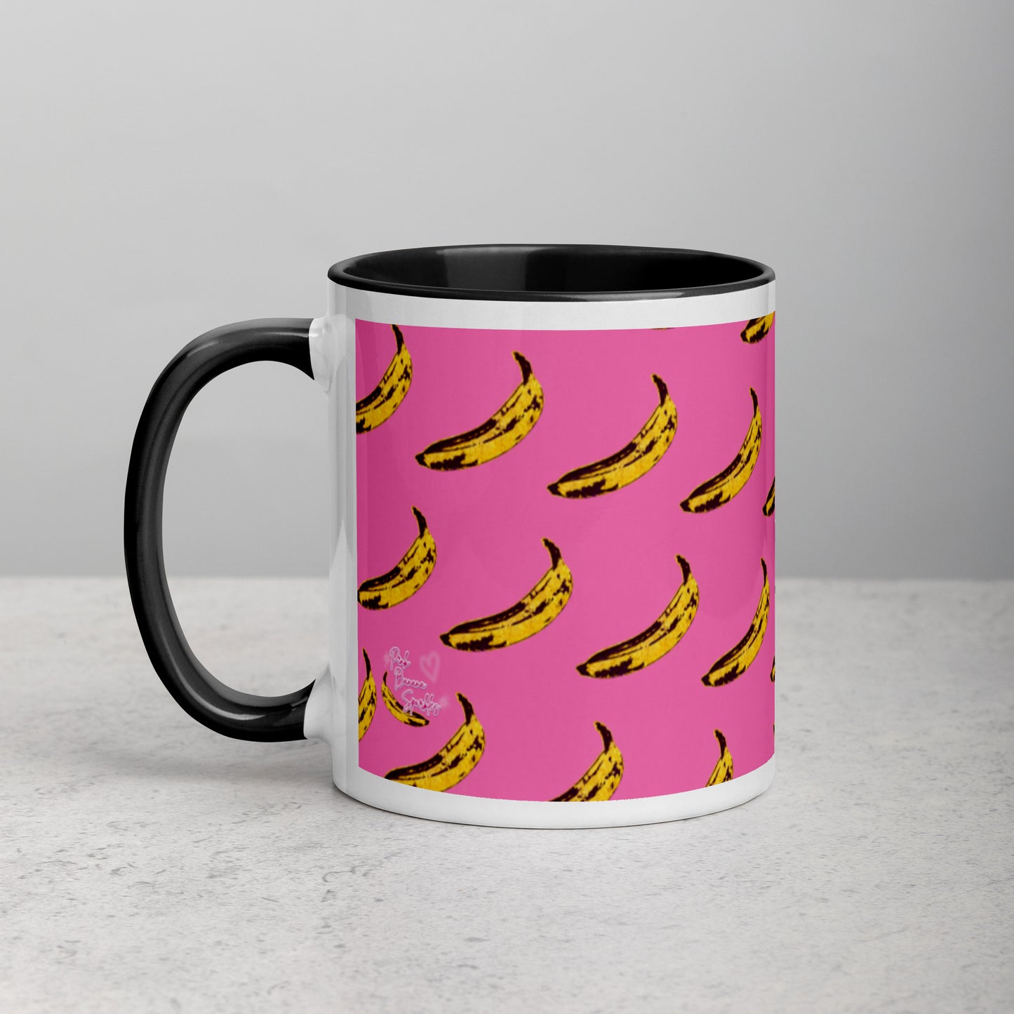 Less Hustle, More Snuggles Mug (pink/bananas)