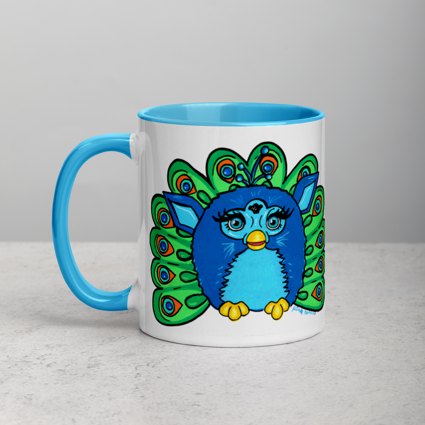 Peacock Furby Mug