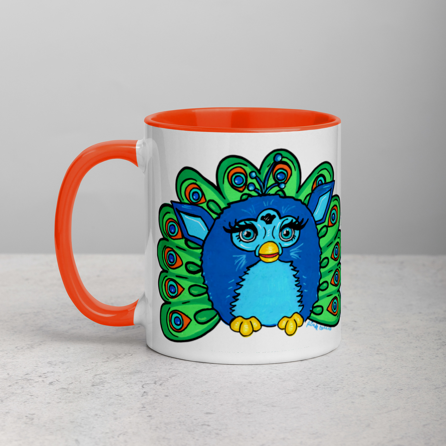 Peacock Furby Mug