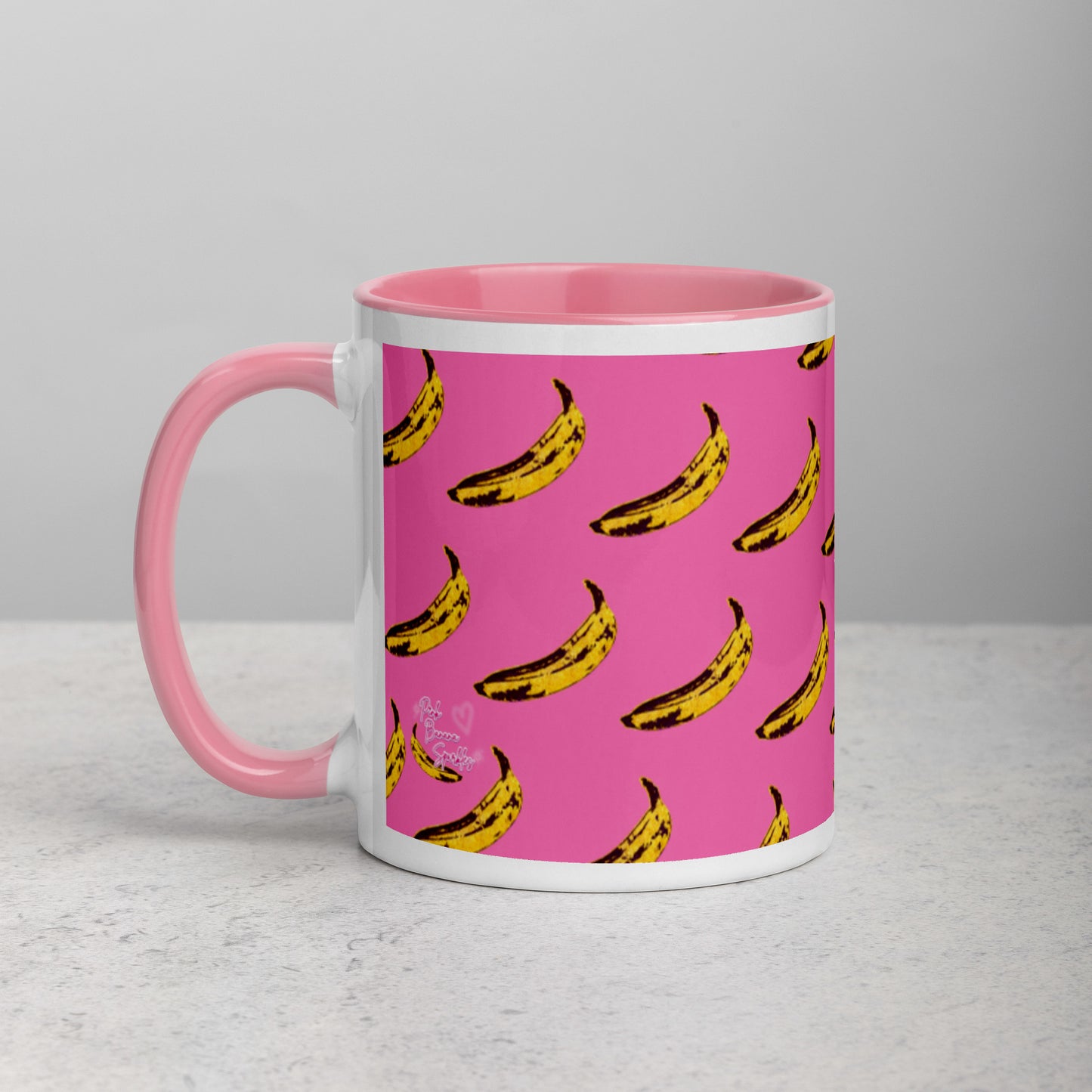 Less Hustle, More Snuggles Mug (pink/bananas)