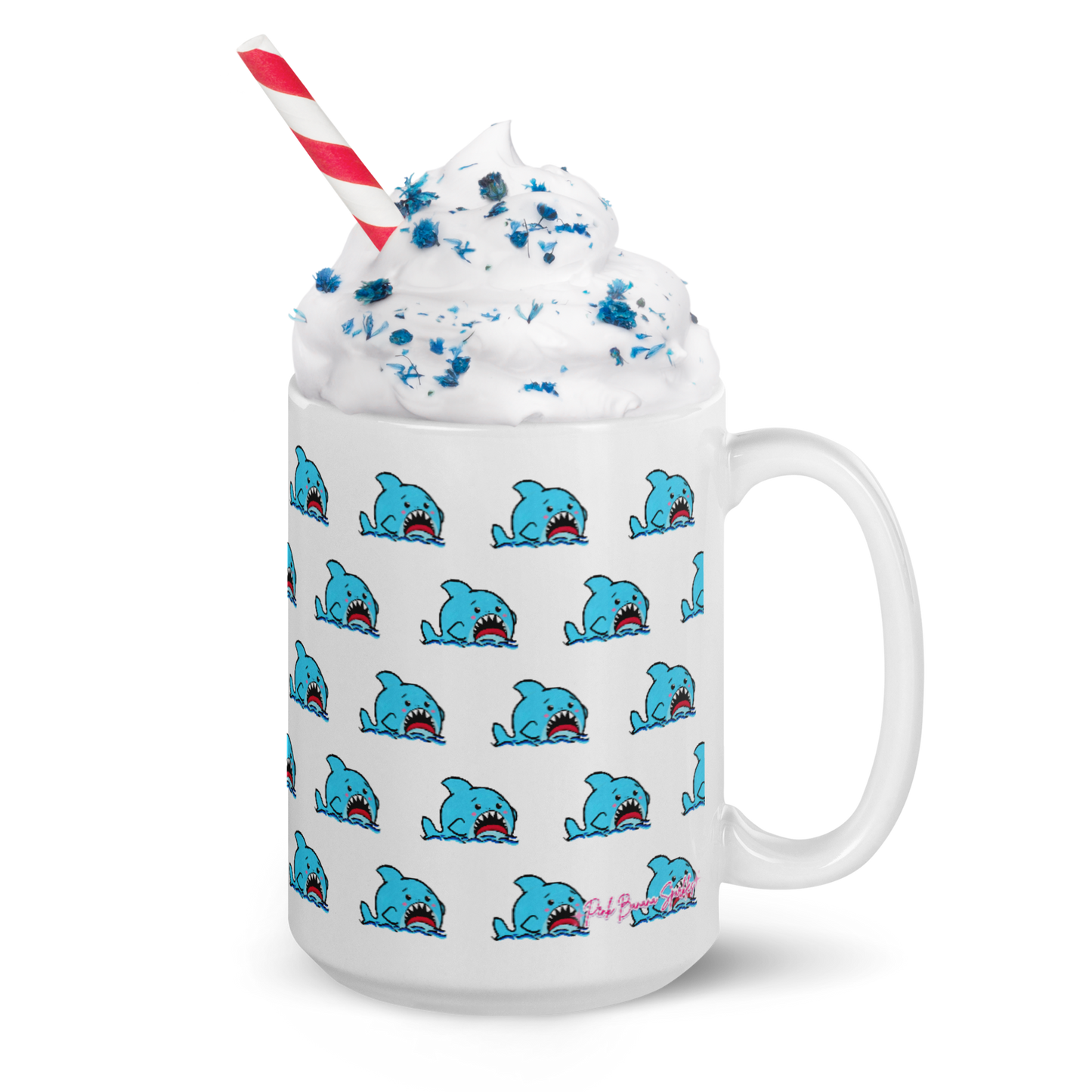 Anxious Shark Allover Mug (15oz)