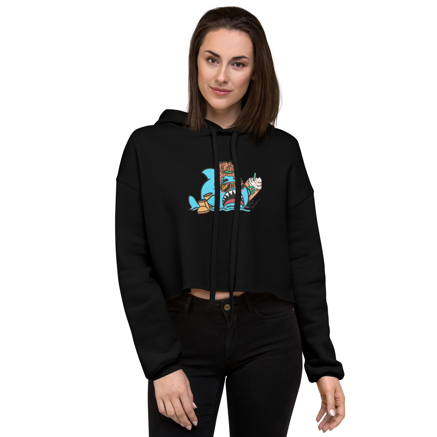 Basic Shark- Crop Hoodie