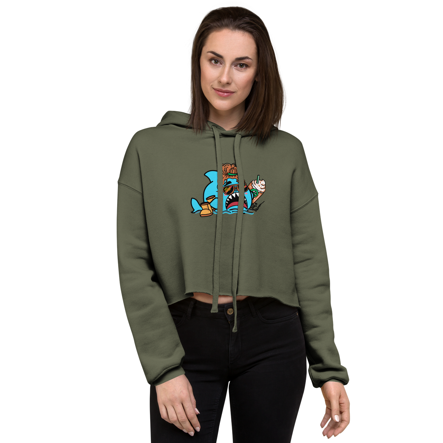 Basic Shark- Crop Hoodie