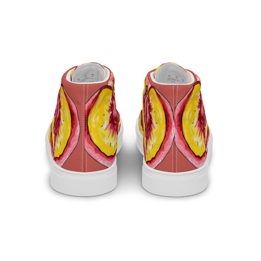 "The Perfect Peach"- Femme high top canvas shoes