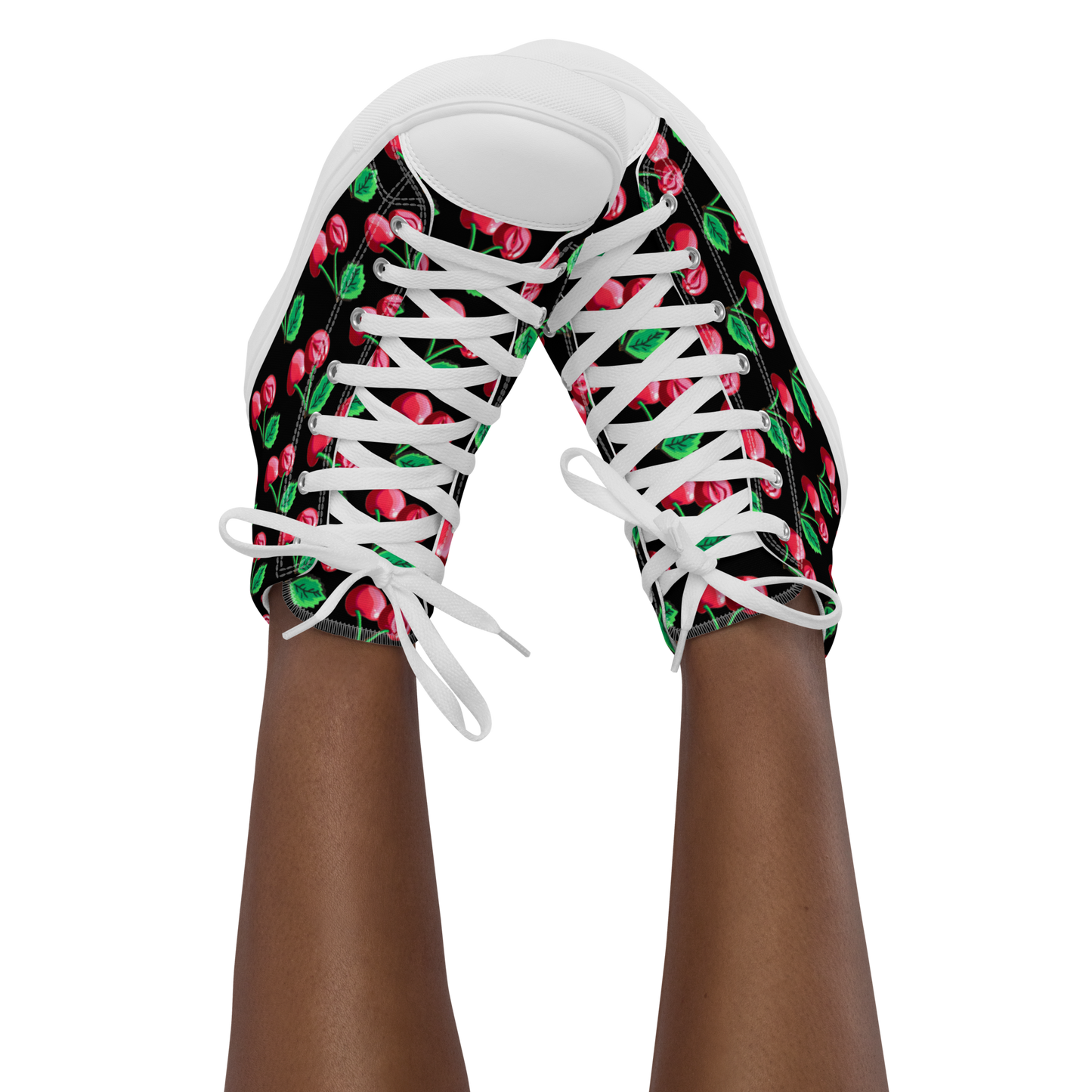 Cherry Vulva (black) - Women’s high top canvas shoes
