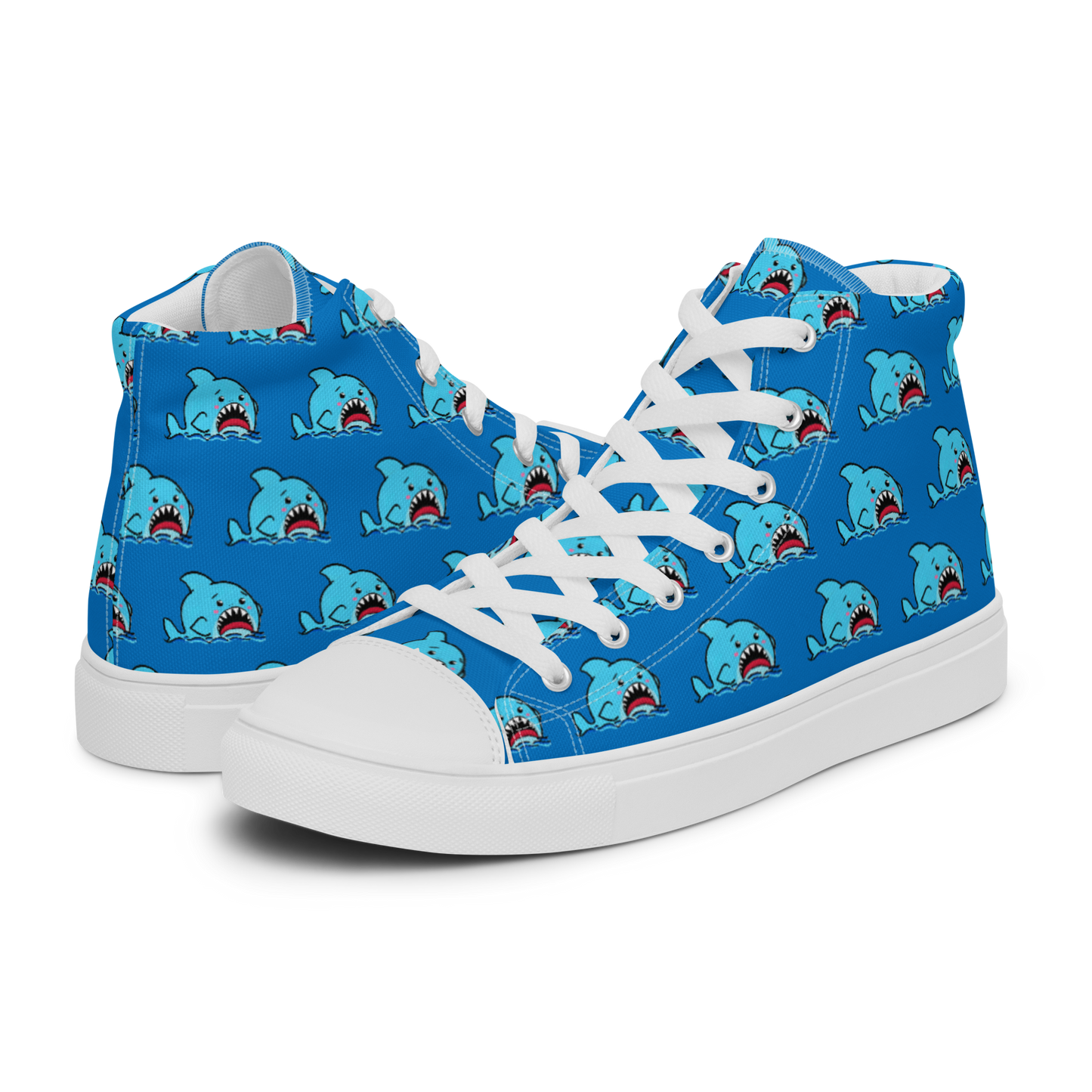Anxious Shark High top canvas shoes (Women's sizes)