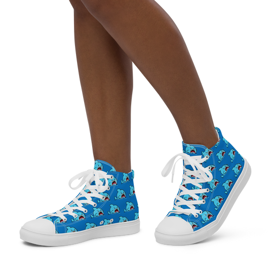 Anxious Shark High top canvas shoes (Women's sizes)