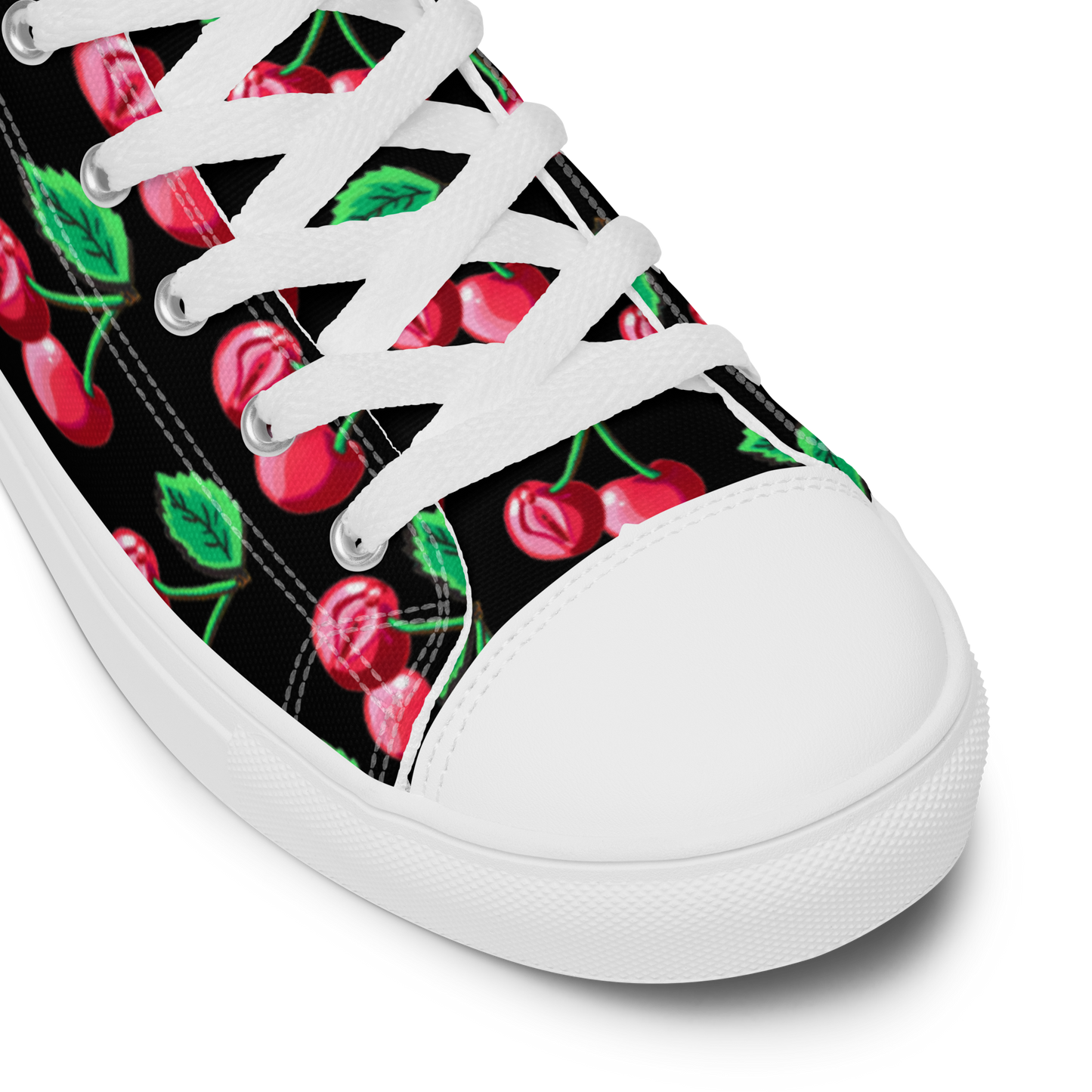 Cherry Vulva (black) - Women’s high top canvas shoes