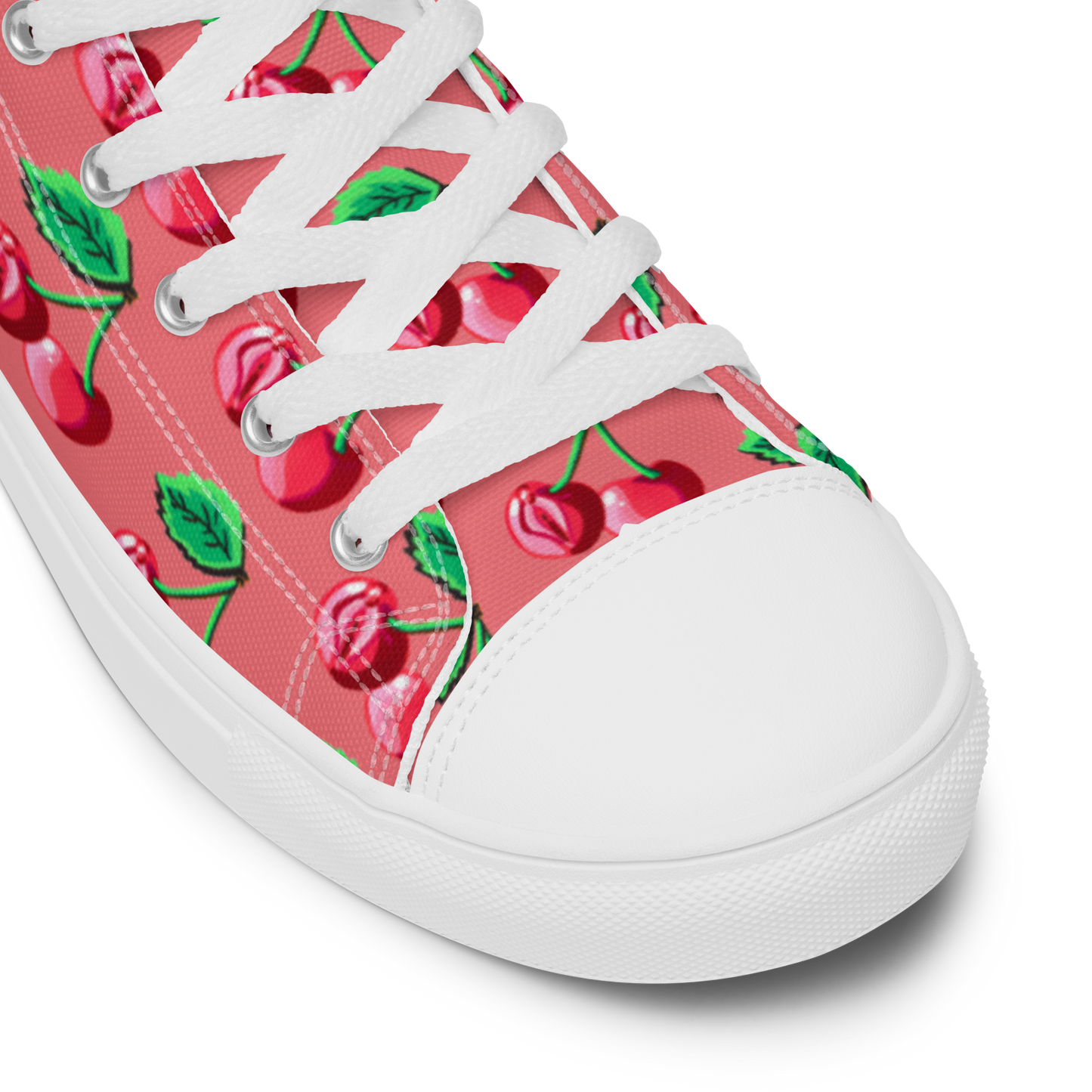 Cherry Vulva (pink)- Women’s high top canvas shoes