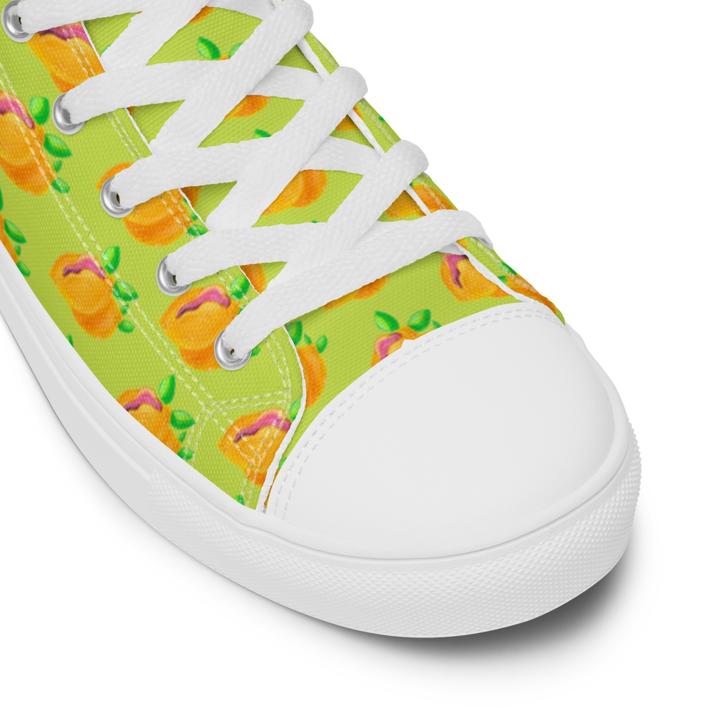 "Sour Puss" Lemon Vulva (minis)- Women’s high top canvas shoes