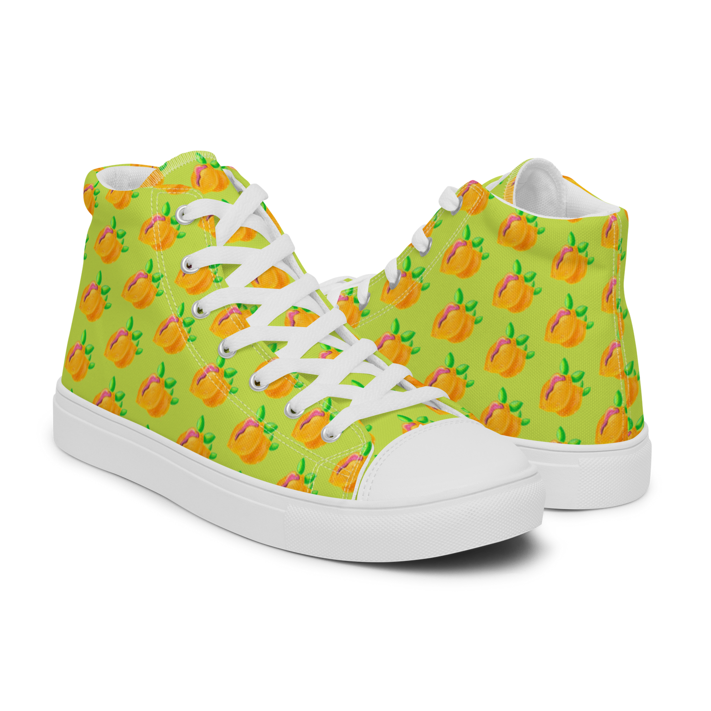"Sour Puss" Lemon Vulva (minis)- Women’s high top canvas shoes