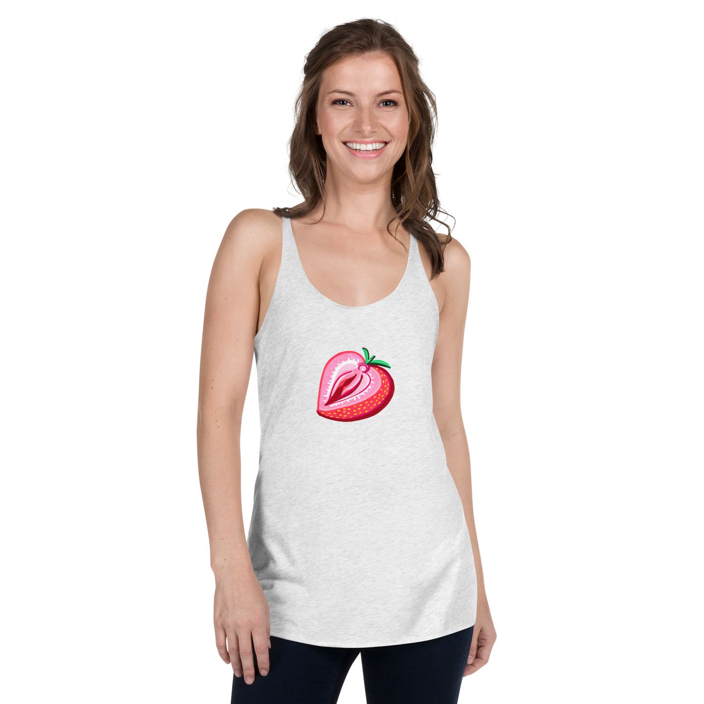 Strawberry Vulva- Femme Racerback Tank